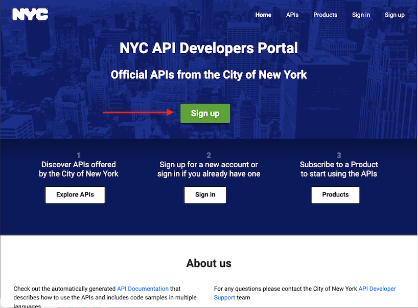 Signup button