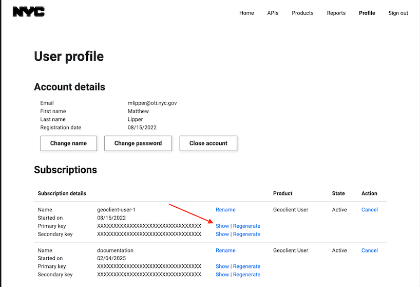 User profile